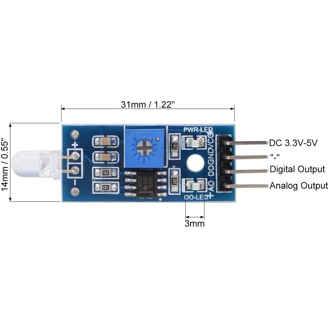 Módulo Sensor de Luz uxcell LM393 3pcs Salida Digital y Analógica