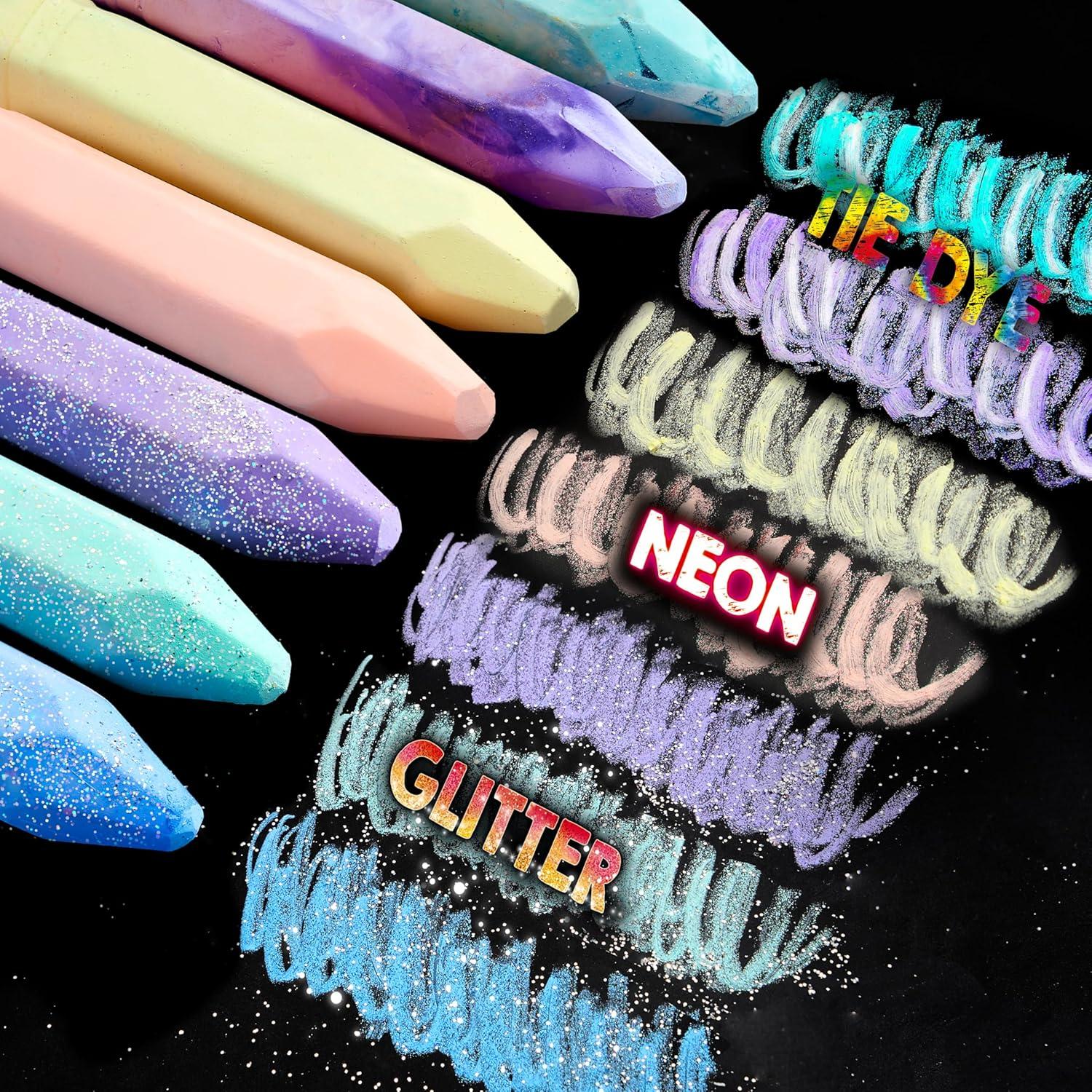 Tizas de Acera Lavables JOYIN 36 Piezas 18 Colores