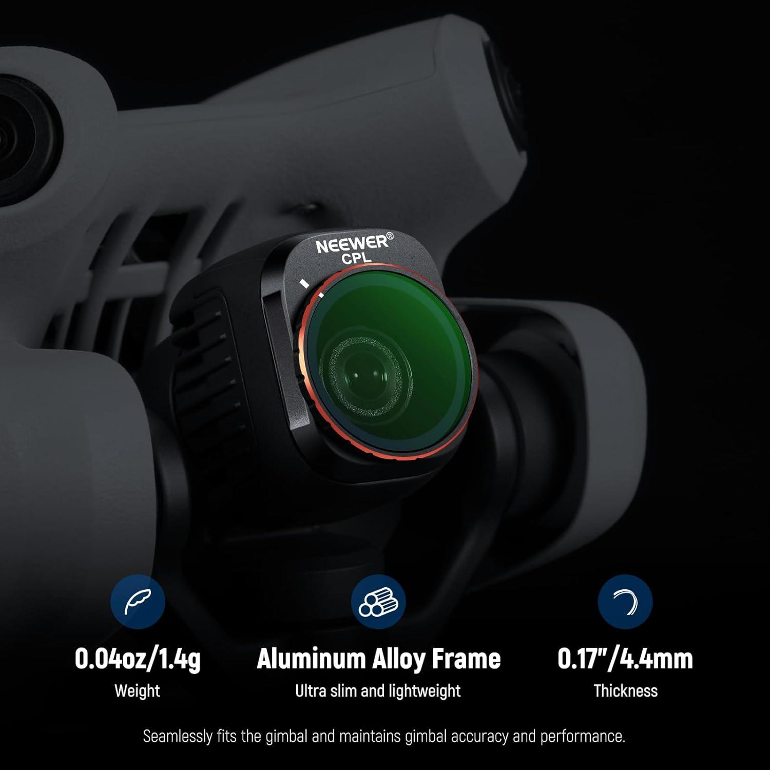 Filtro CPL NEEWER para Drone DJI Mini 4 Pro - Cristal HD