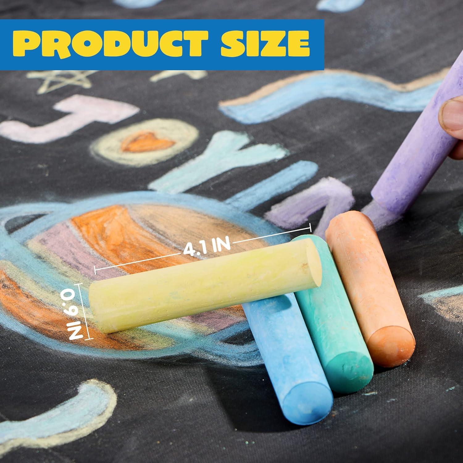 Tizas de Acera Jumbo JOYIN 120 Piezas Lavables para Niños