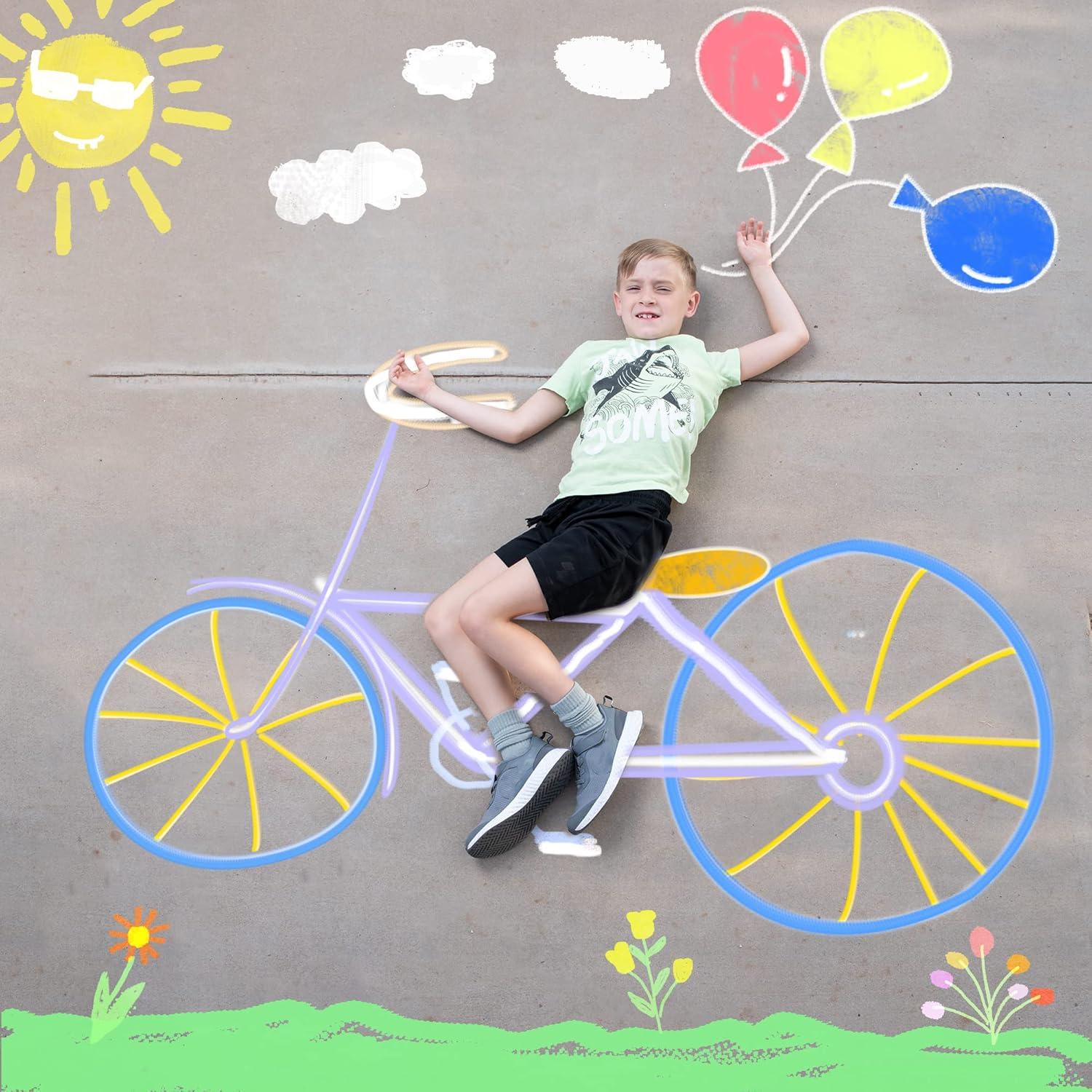 Tizas de Acera Jumbo JOYIN 120 Piezas Lavables para Niños