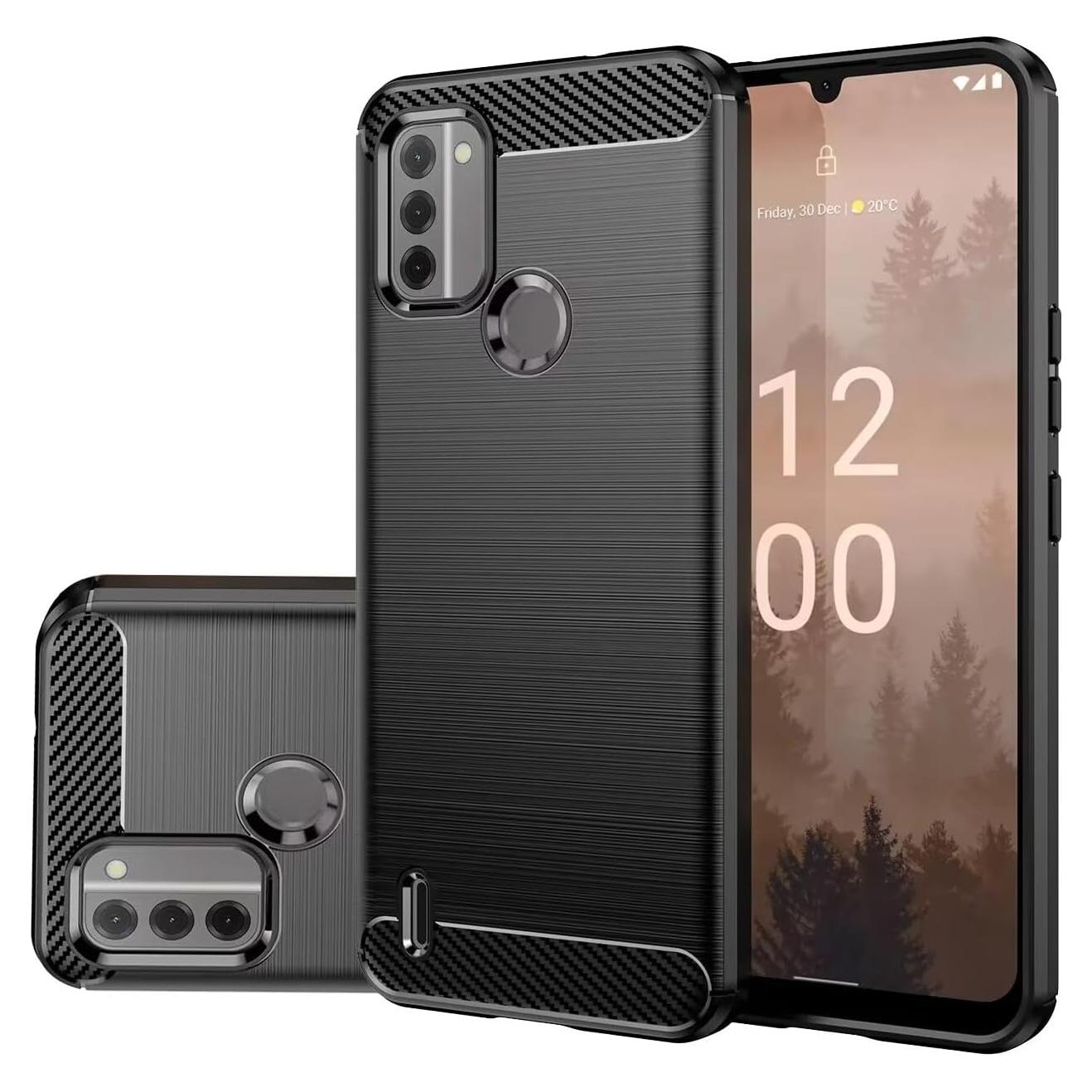 Funda TPU Fibra de Carbono Gufuwo para Nokia C31 Negra