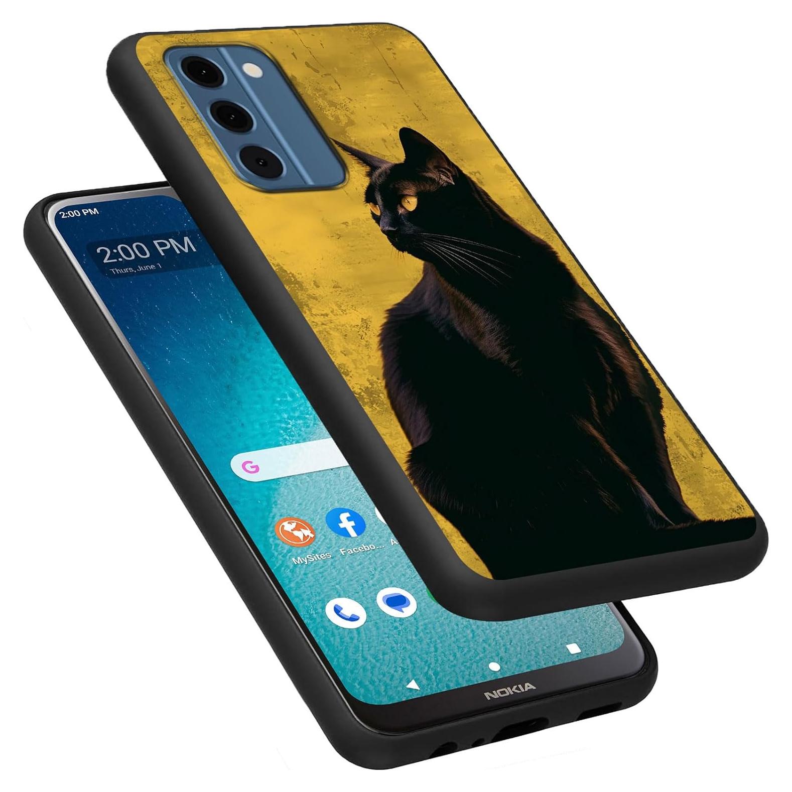 Funda delgada TPU para Nokia C300 - Gato Negro