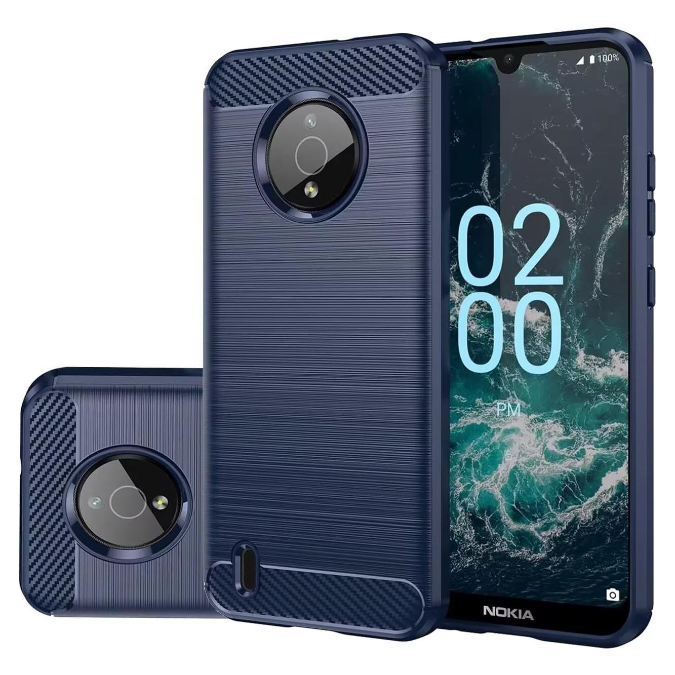 Funda TPU Fibra de Carbono Gufuwo para Nokia C200 Azul