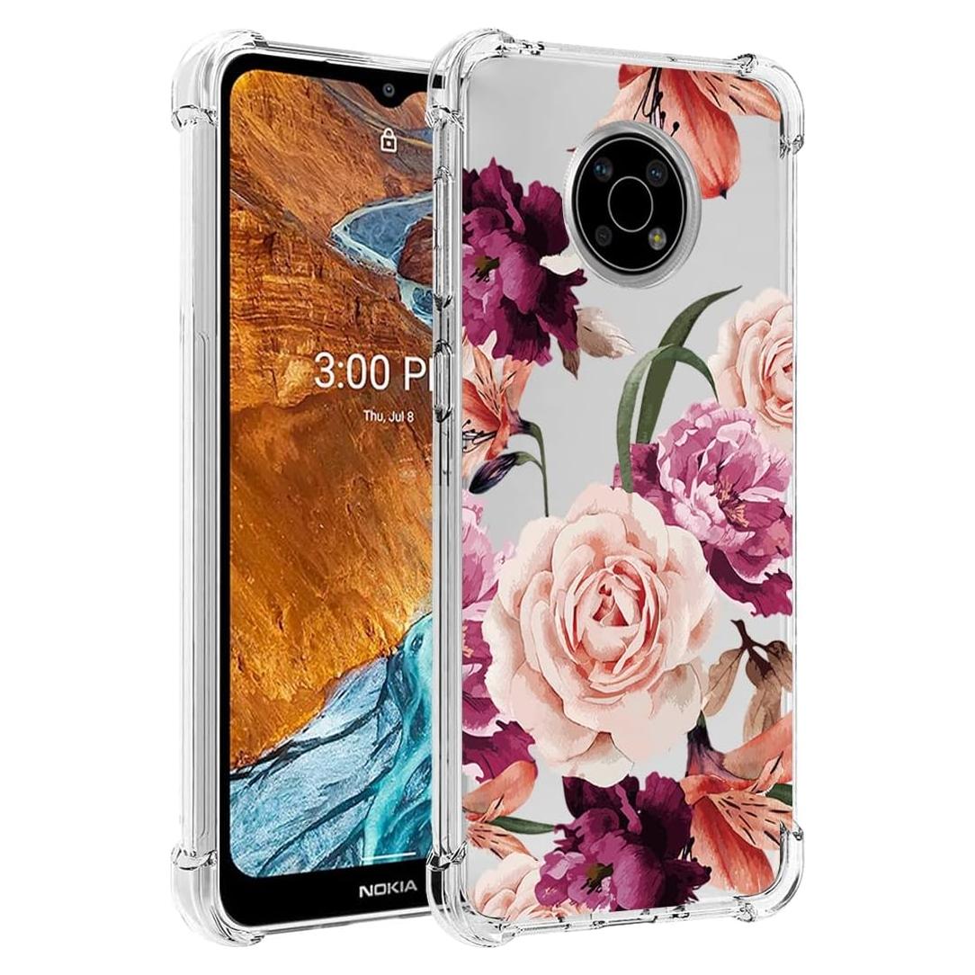 Funda protectora TPU Nokia G300 6.52" Floral Morada
