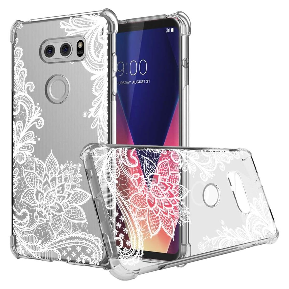 Funda TPU Transparente Floral para LG V30/V30s/V30 Plus/V35