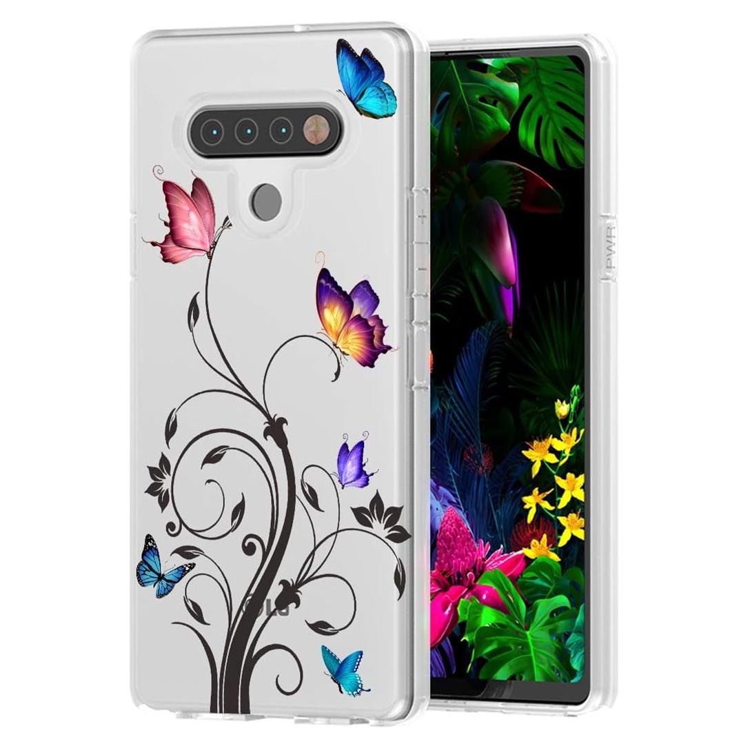Funda TPU para LG Stylo 6 - Mariposa, Protección a Prueba de Golpes