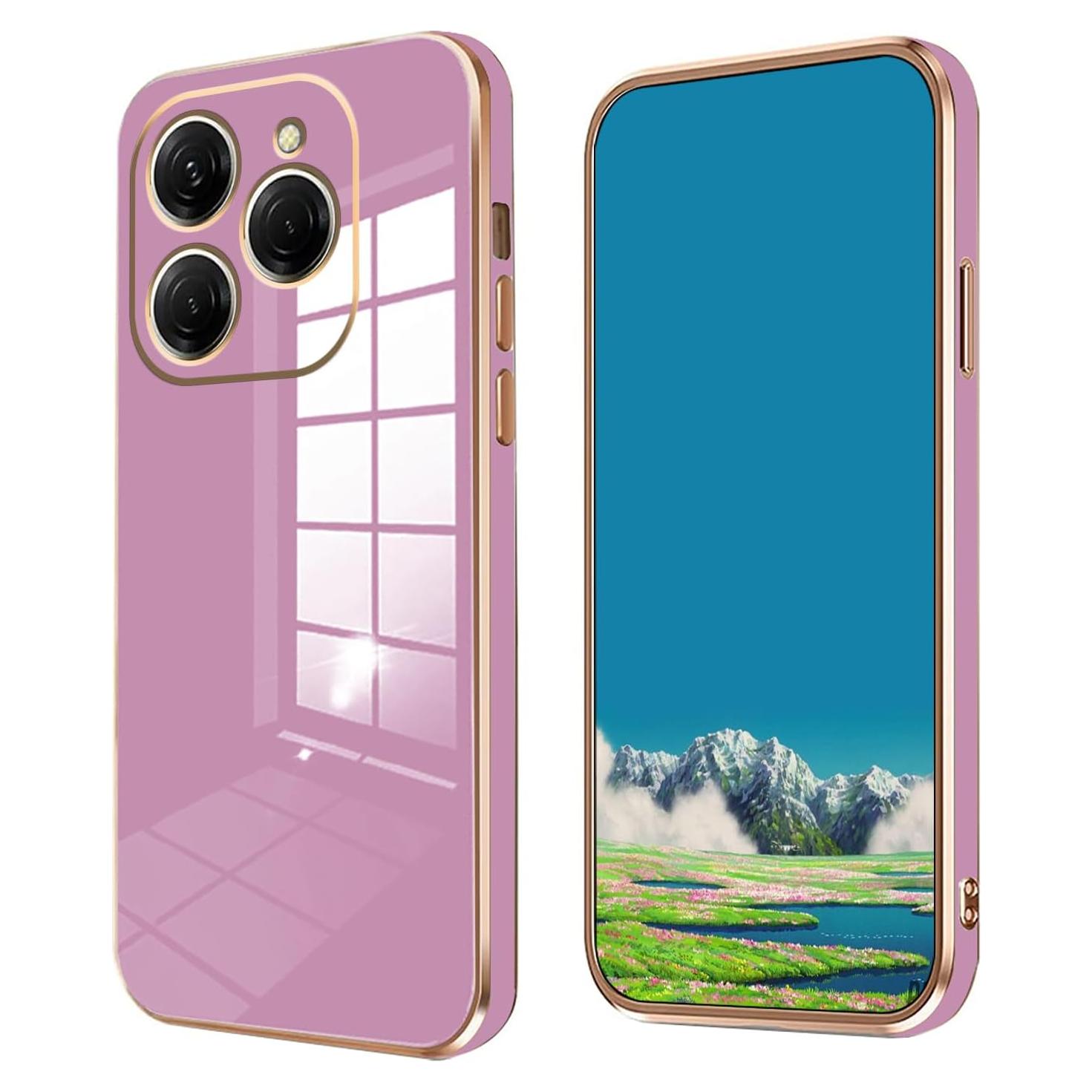 Funda de Silicona a Prueba de Golpes Tecno Spark 20 Pro Púrpura