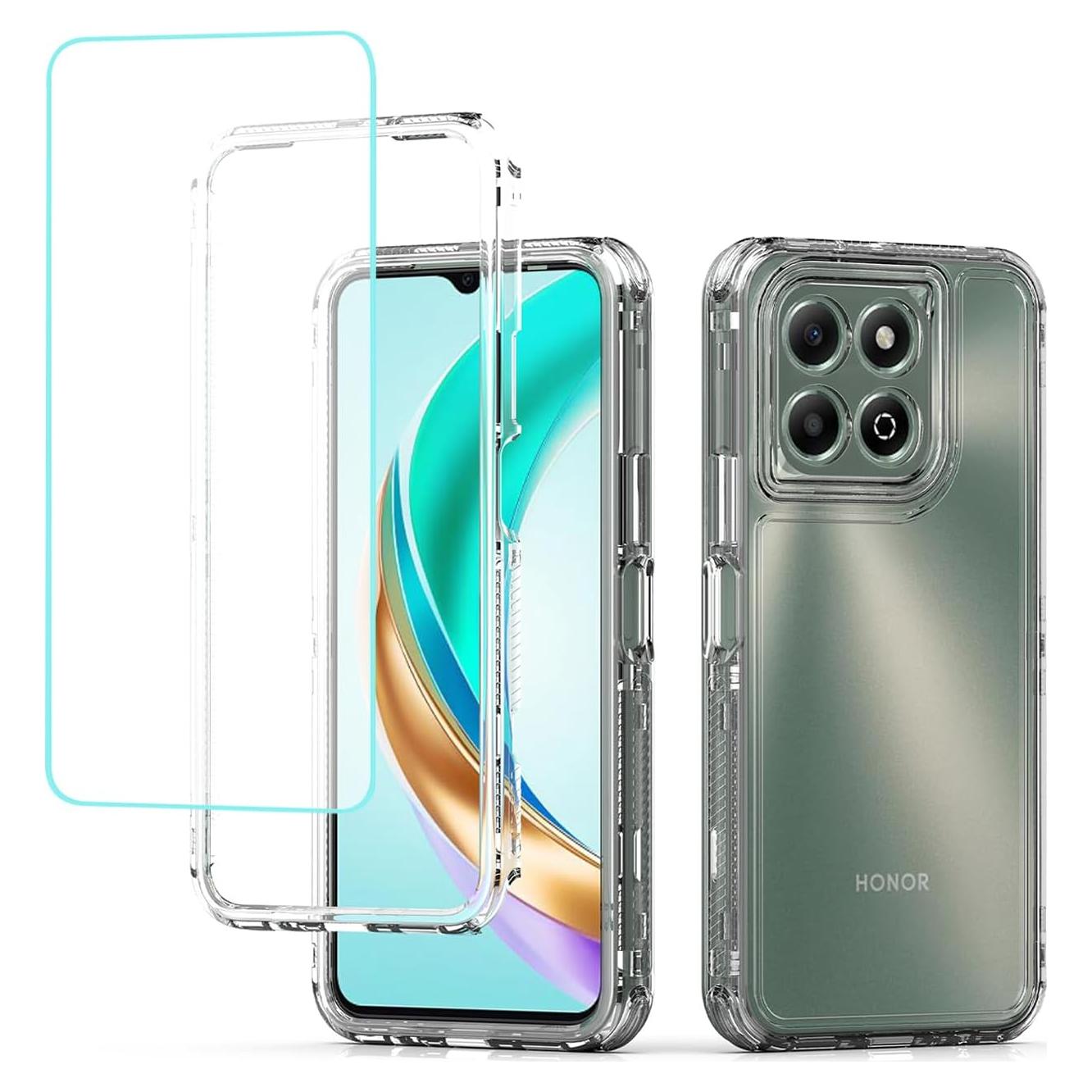 Funda Honor X6b Transparente con Protector de Pantalla Templado