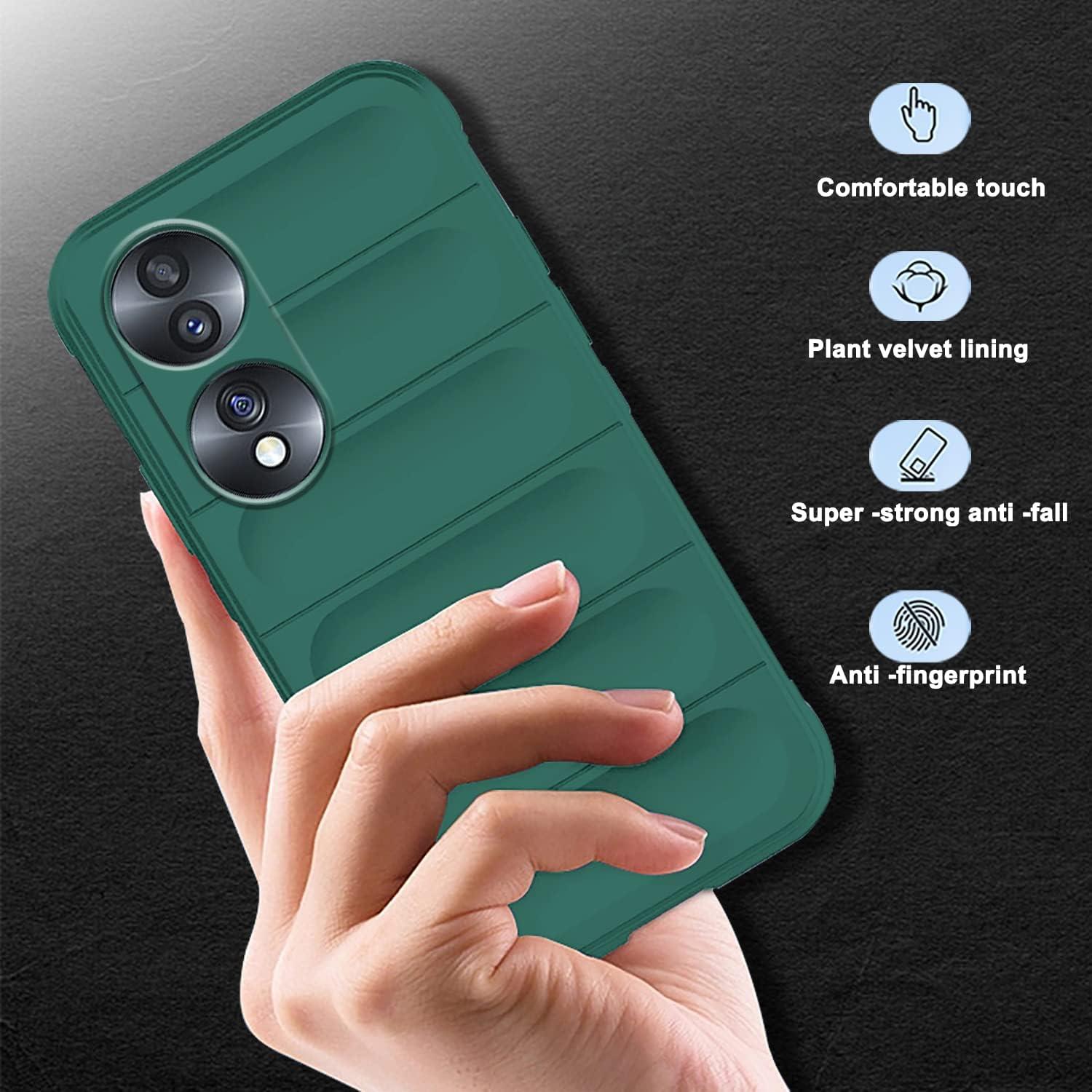 Funda Honor 70 Wousunly Silicona TPU Verde Oscuro Delgada