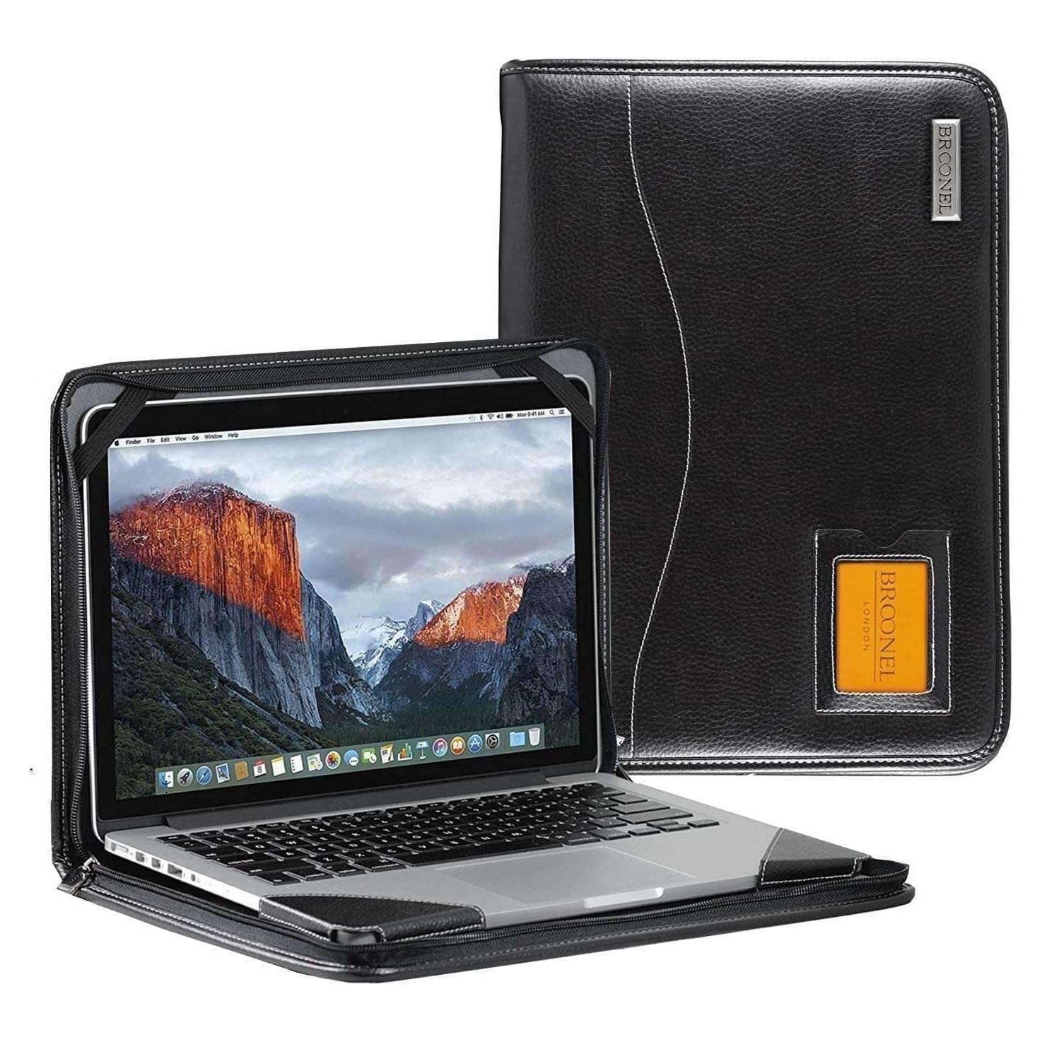 Funda Protectora de Cuero Negro Broonel para Lenovo IdeaPad 15.6"