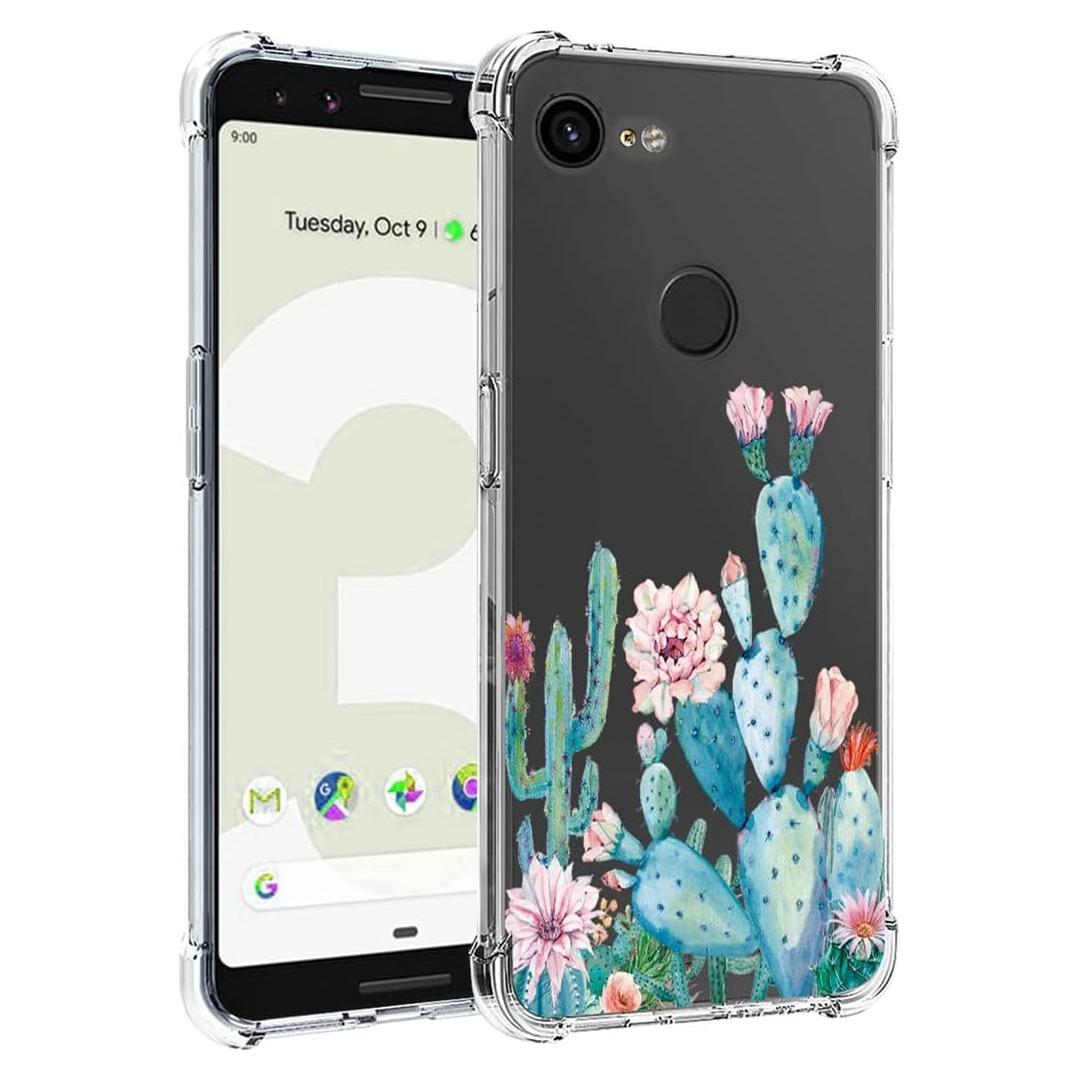 Funda TPU para Google Pixel 3 XL - Floral Cactus, 6.3"