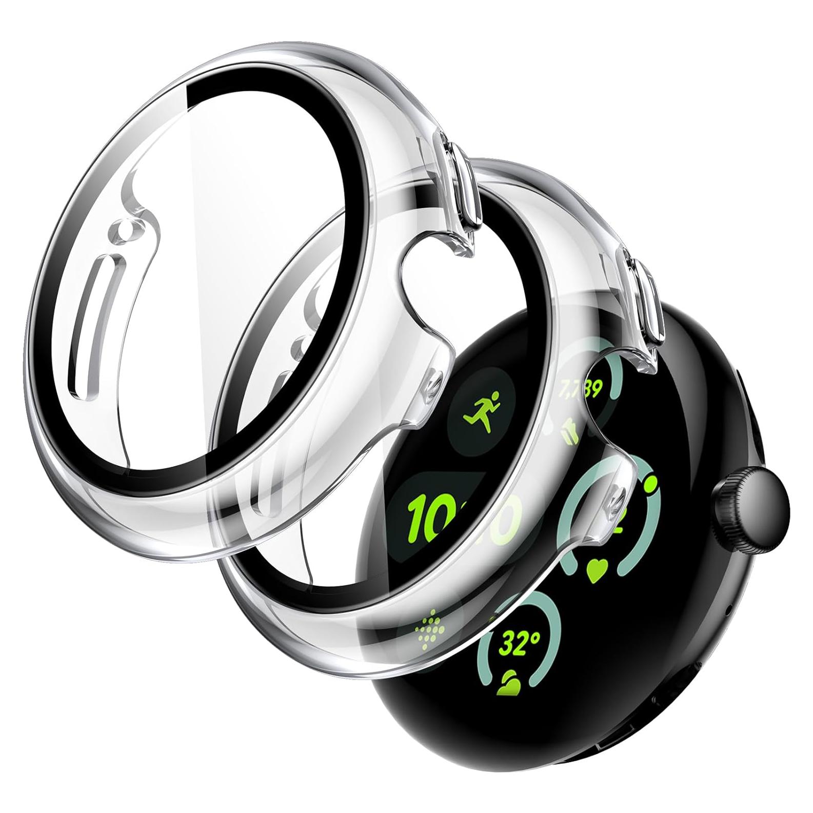 Funda JETech con Protector de Pantalla para Google Pixel Watch 41mm - 2-Pack