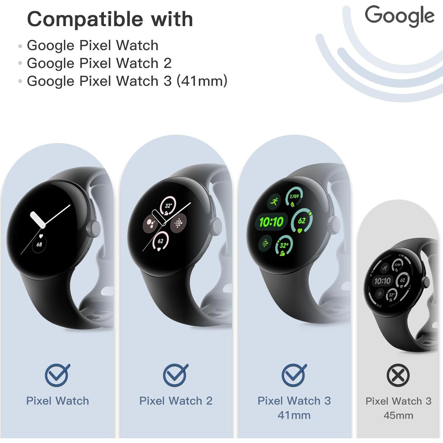 Funda JETech con Protector de Pantalla para Google Pixel Watch 41mm - 2-Pack
