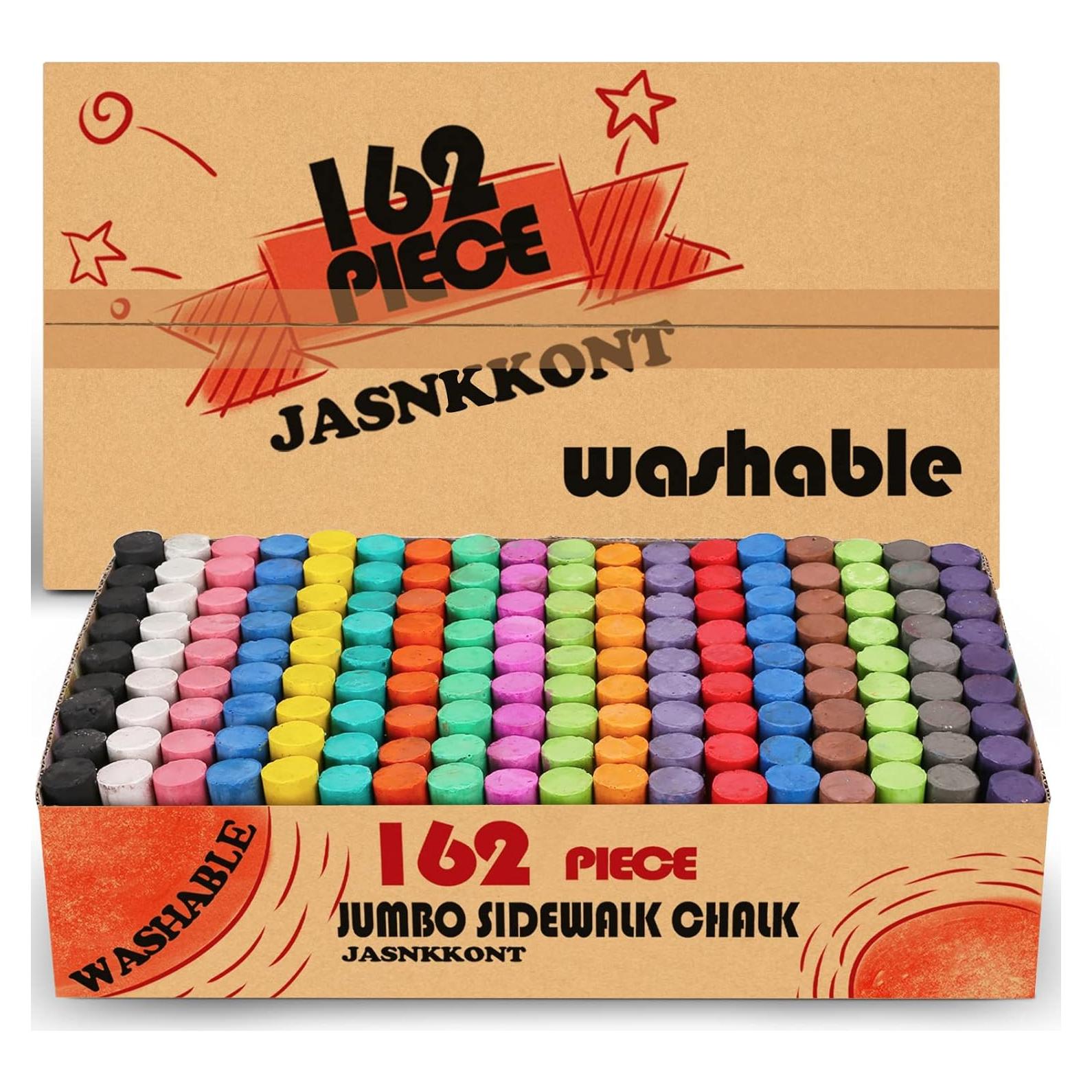 Set de 162 Tizas Jumbo JASNKKONT Lavables 18 Colores