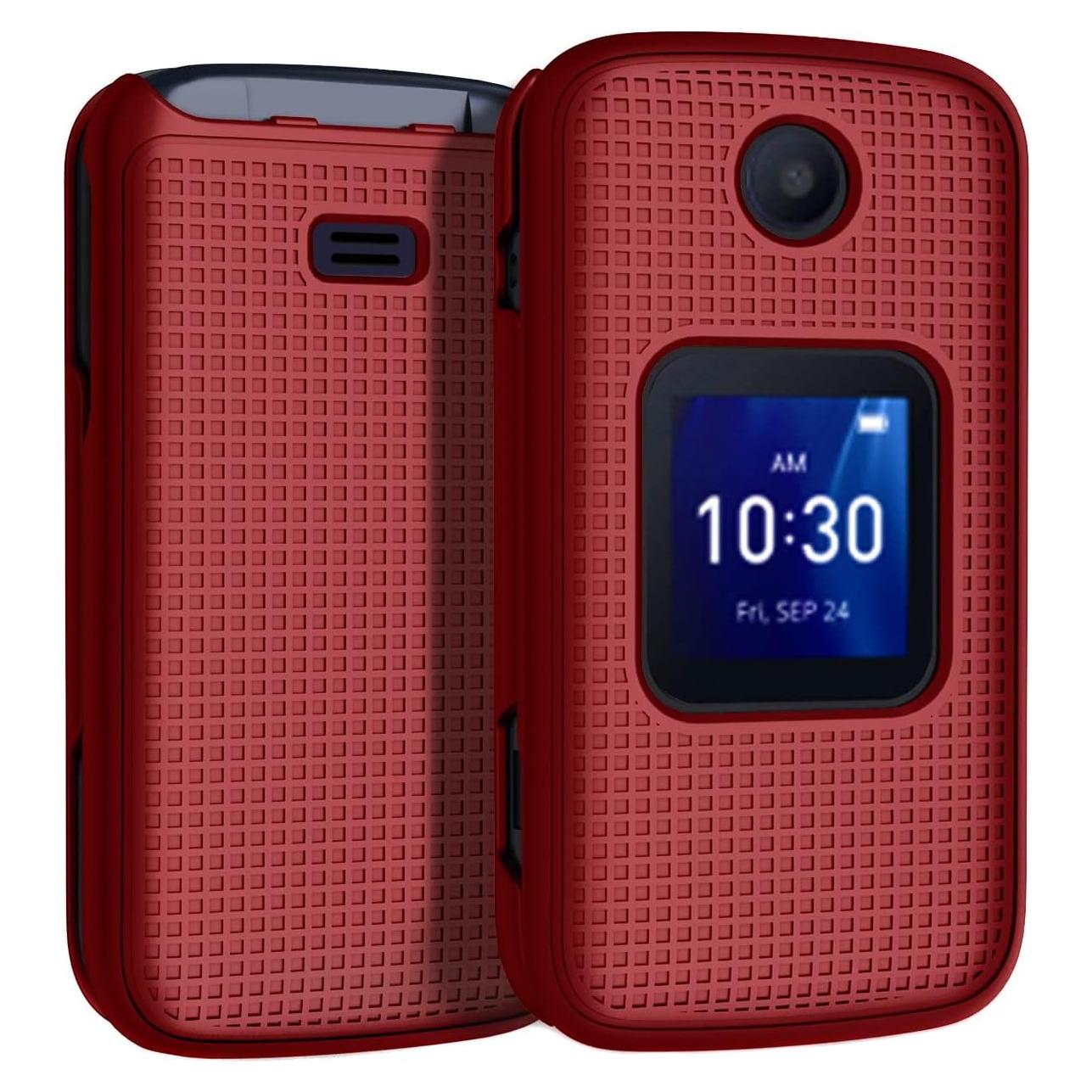 Funda Protectora Dura Nakedcellphone para Alcatel Go Flip 4 - Rojo