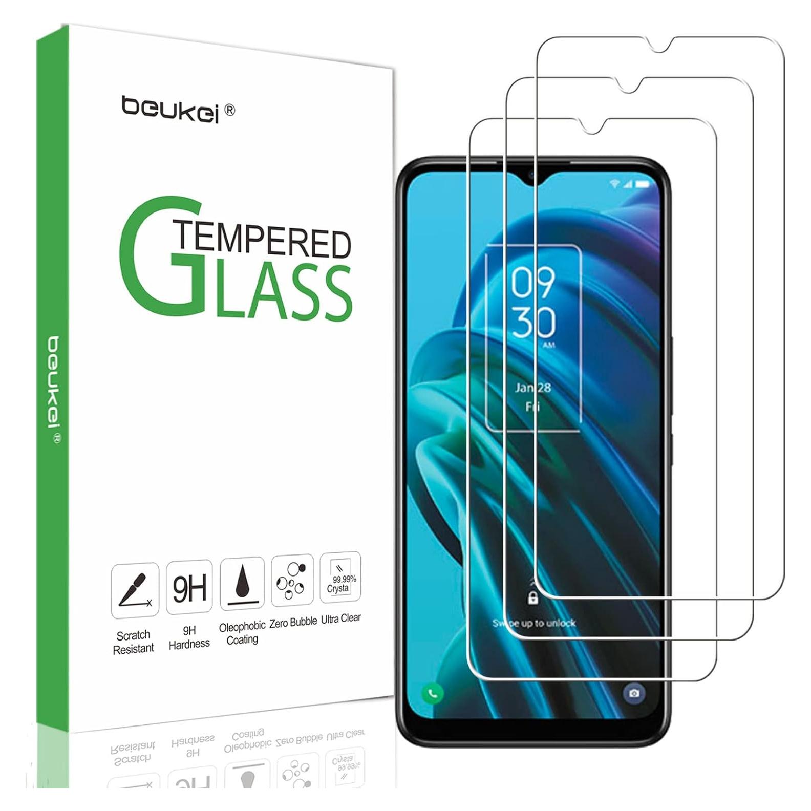 Protector de Pantalla Vidrio Templado Beukei para TCL 30 XE 5G - 3 Piezas
