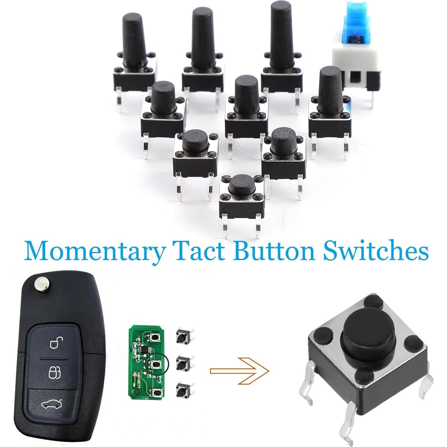 Kit de 180 Interruptores Táctiles OCR 10 Valores 6x6mm