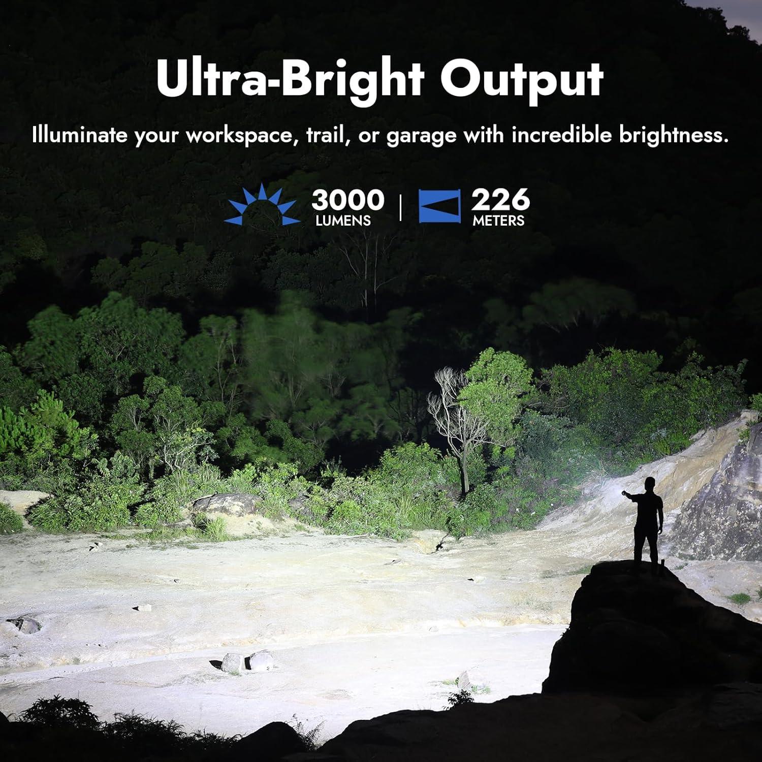 Linterna Táctica Recargable WUBEN L3 3000 Lúmenes LED IP68