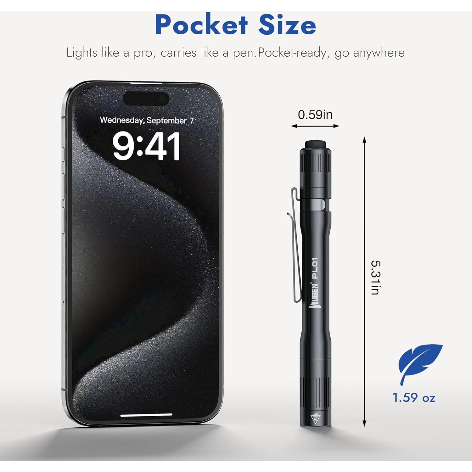 Linterna de Bolso WUBEN PL01 650 Lúmenes Recargable IP68