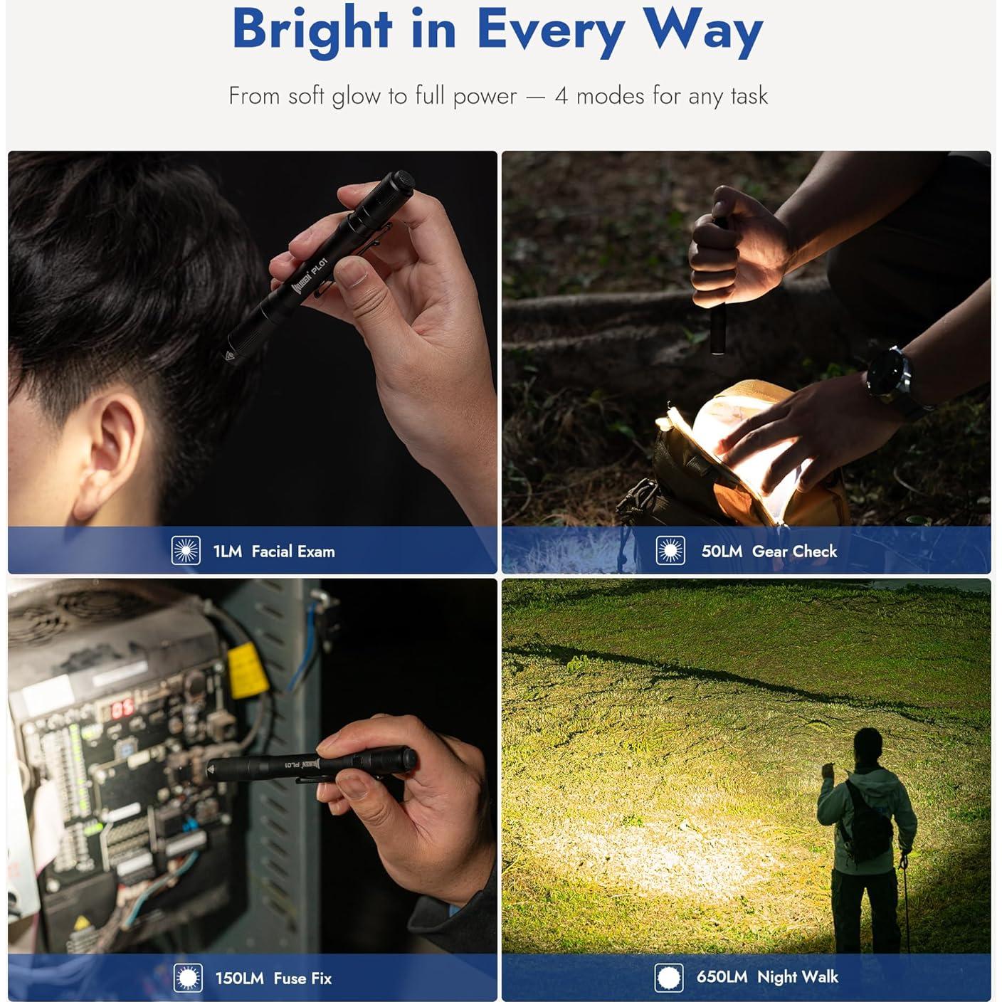 Linterna de Bolso WUBEN PL01 650 Lúmenes Recargable IP68