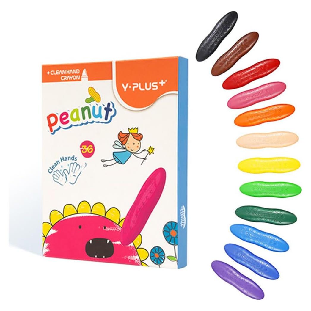 Crayones YPLUS de Cacahuate 36 Colores Lavables No Tóxicos