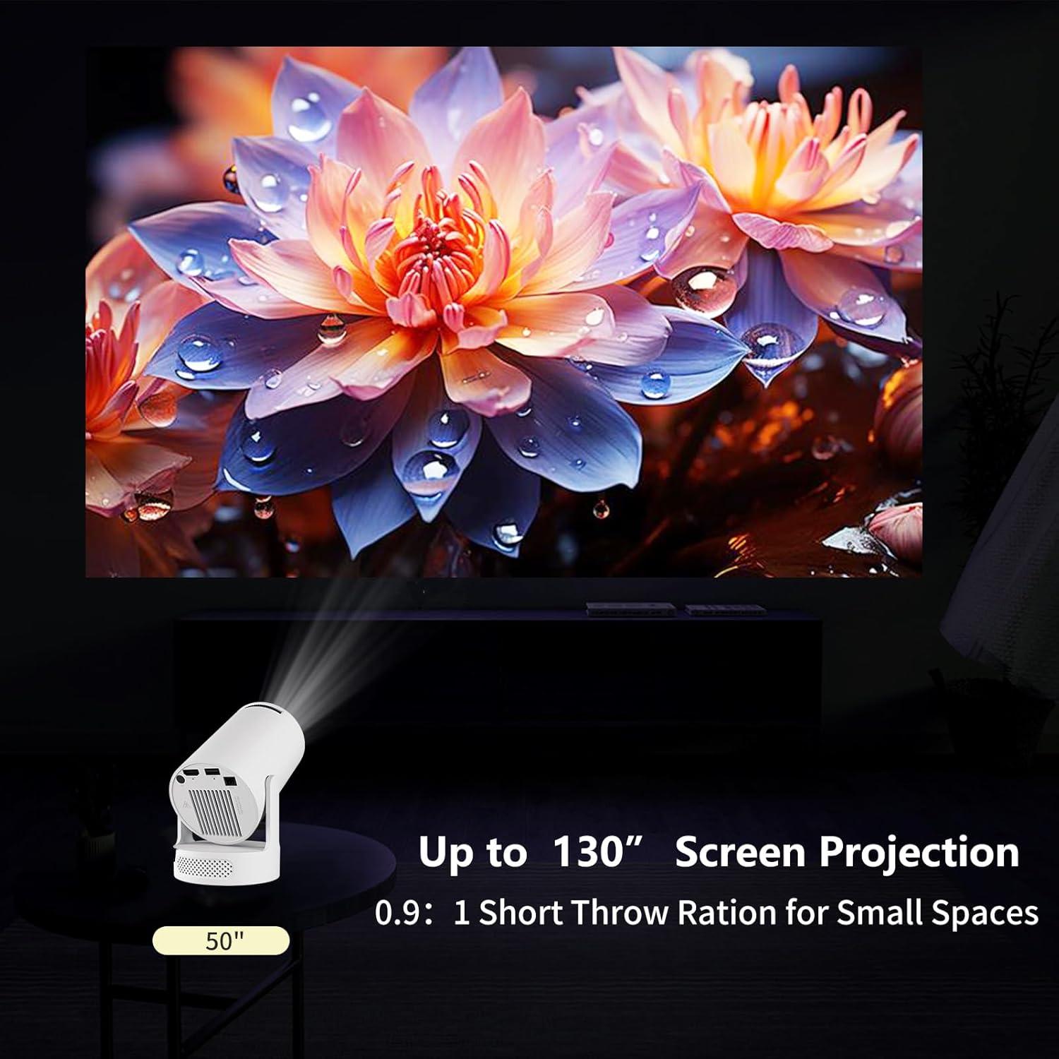 Mini Proyector VNEIMQN Android TV 11.0 1080P Portátil WiFi