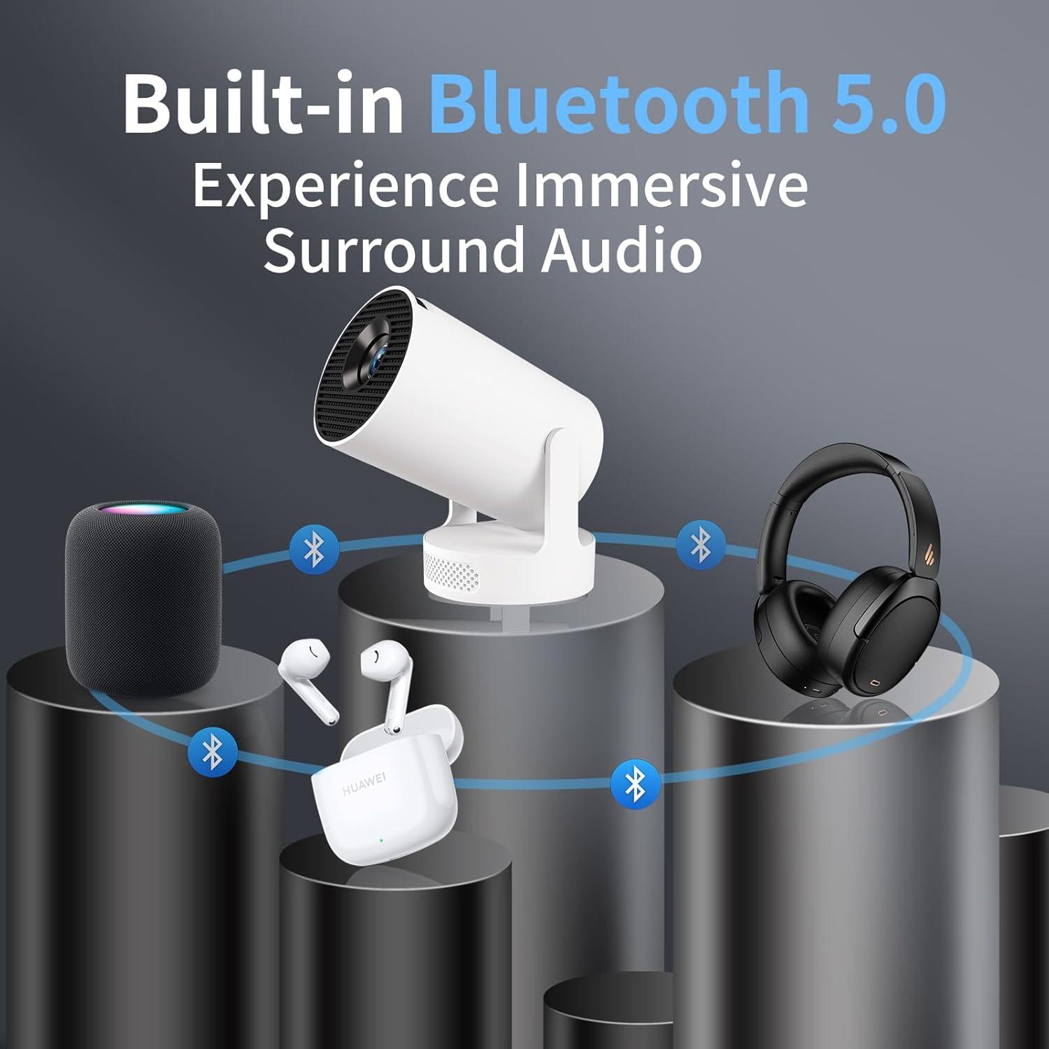 Mini Proyector VNEIMQN Android TV 11.0 1080P Portátil WiFi