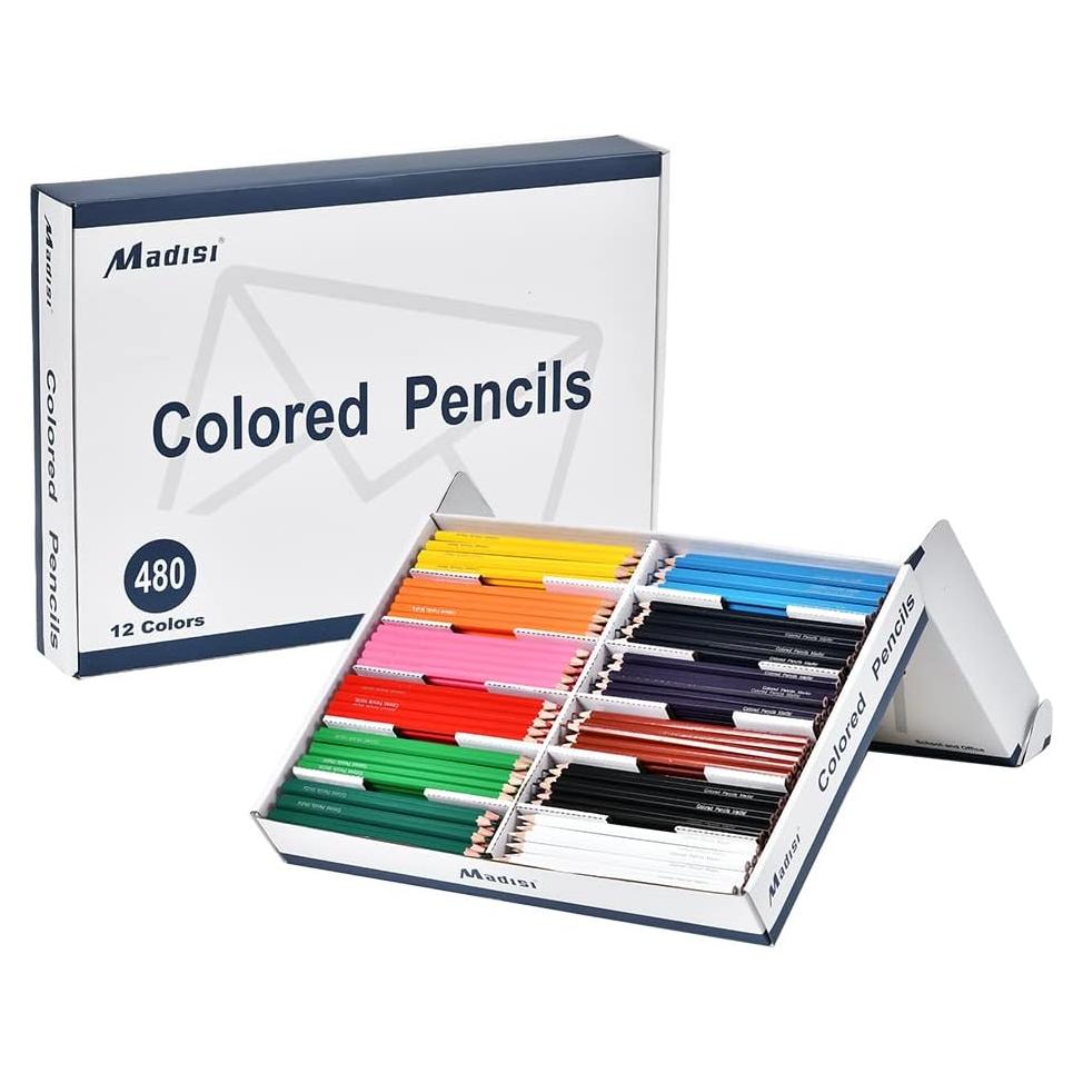 Lápices de Colores Madisi - 480 Piezas Pre-Afilados