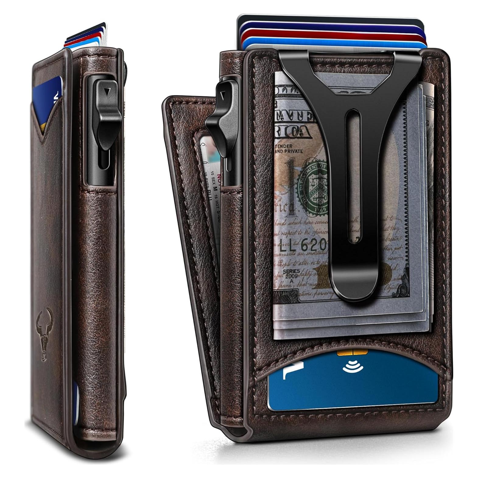 Billetera Slim Bulliant para Hombre con Clip y 9 Tarjetas