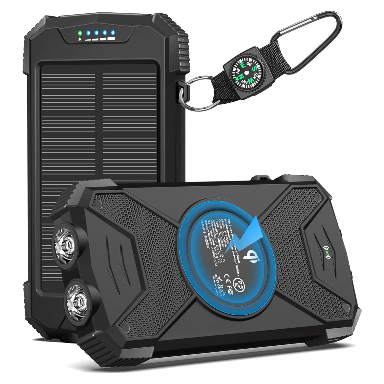 Cargador Solar Power Bank BLAVOR 10,000mAh Inalámbrico 20W