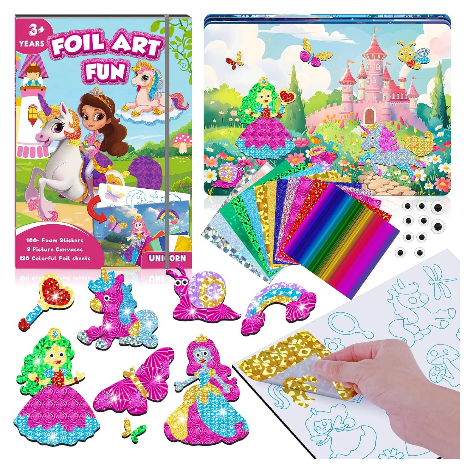 Homicozy Kit de Arte con Foil Unicornio y Princesa