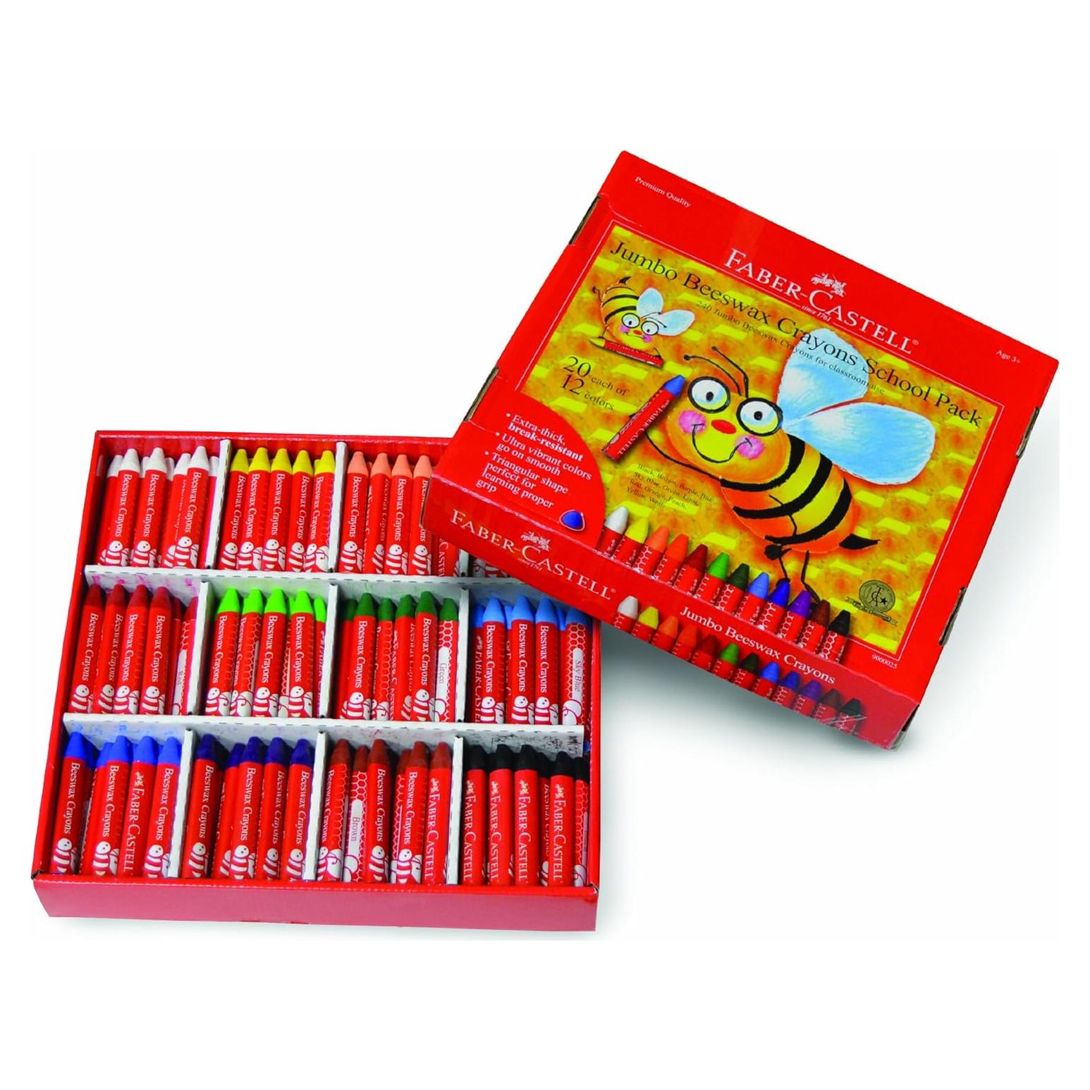 Crayones de Cera de Abeja Faber-Castell 240 Jumbo Escolar