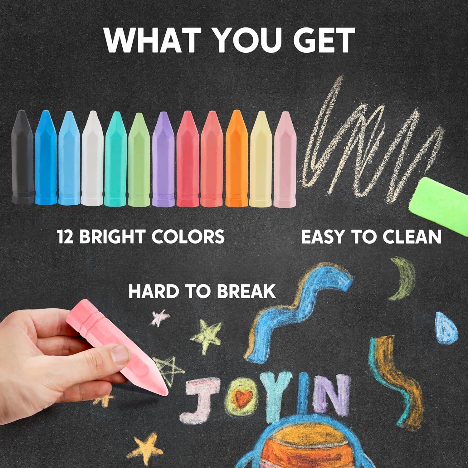 Conjunto de Tizas Jumbo JOYIN 48 Piezas Lavables 12 Colores