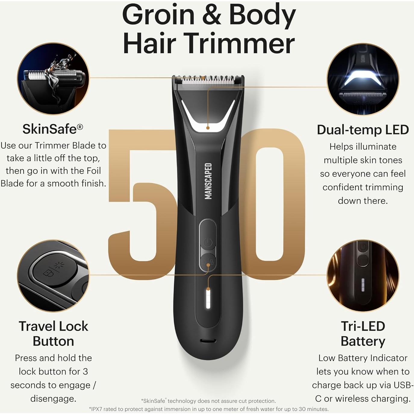 Recortadora de Vello Corporal MANSCAPED Lawn Mower 5.0 Negra