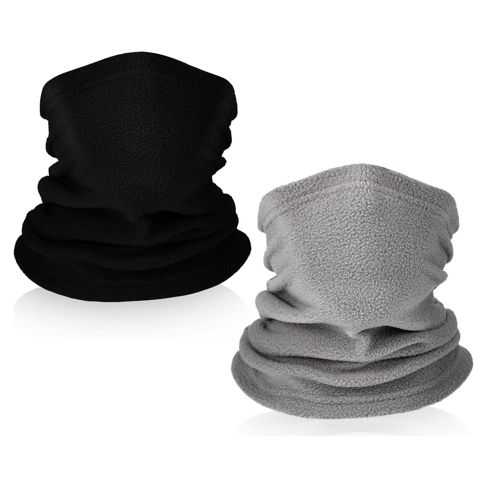 Calentador de Cuello de Forro Polar Niños 2 Pcs Negro Gris