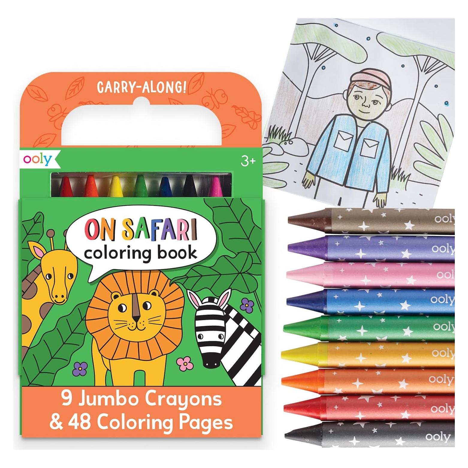Kit de Arte de Viaje Ooly con 9 Crayones Jumbo y 48 Páginas