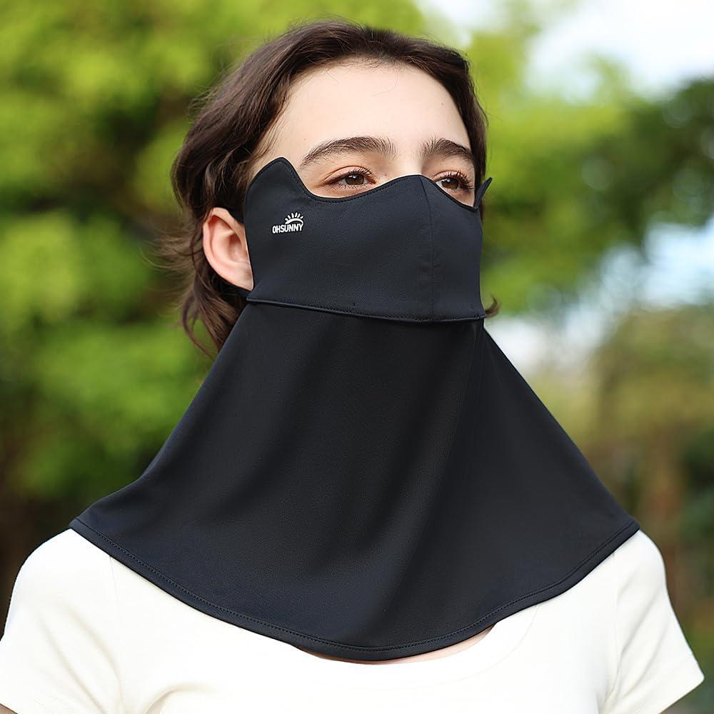 Mascarilla de Protección Solar UPF 50+ para Mujeres - Balaclava Negra