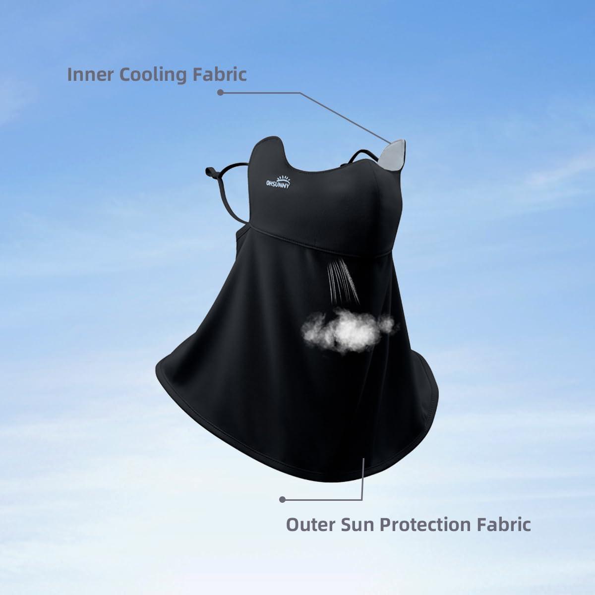 Mascarilla de Protección Solar UPF 50+ para Mujeres - Balaclava Negra