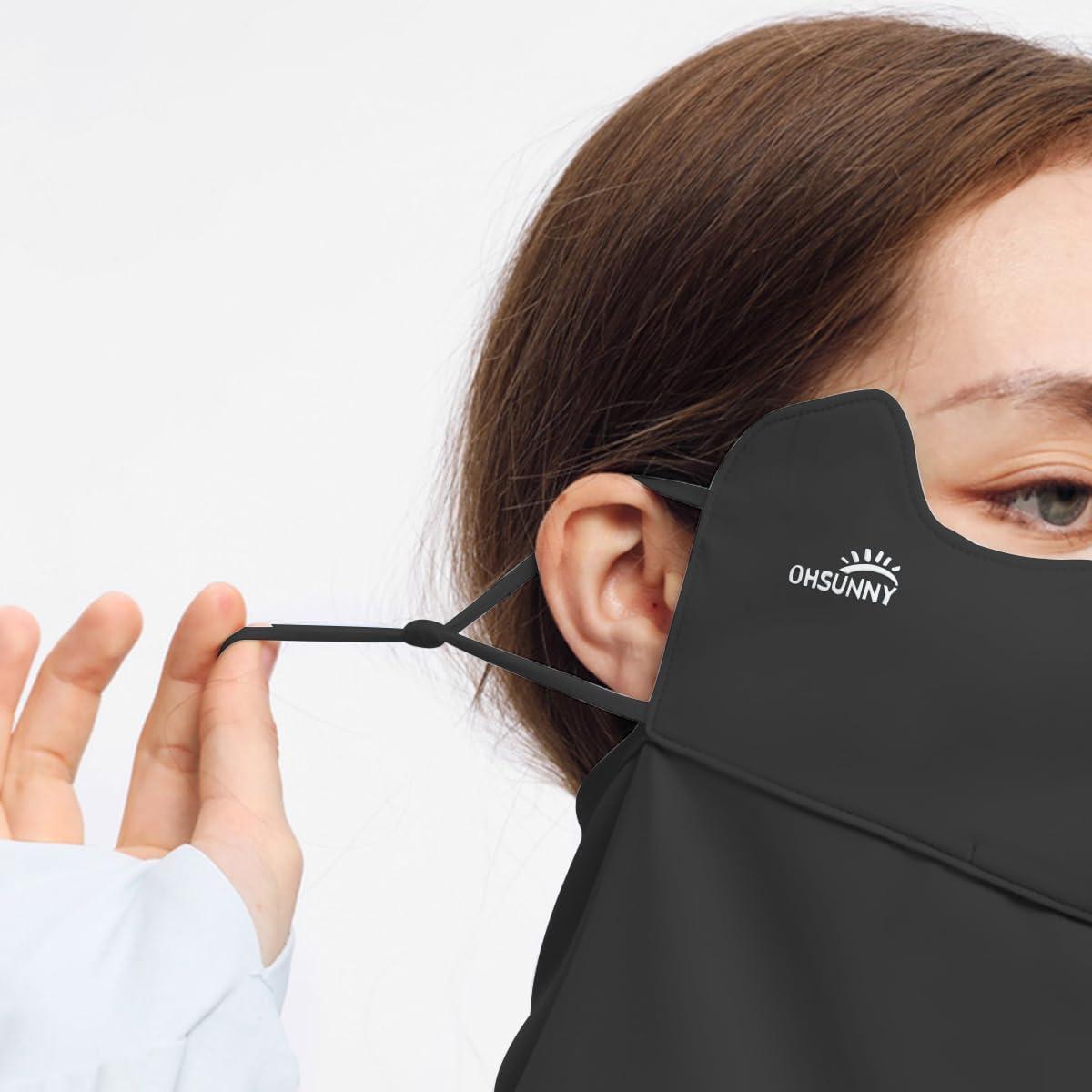 Mascarilla de Protección Solar UPF 50+ para Mujeres - Balaclava Negra
