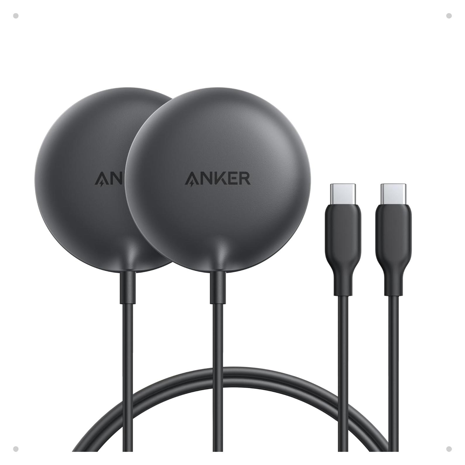 Cargador Inalámbrico Magnético Anker Zolo 15W Qi2 Negro x2
