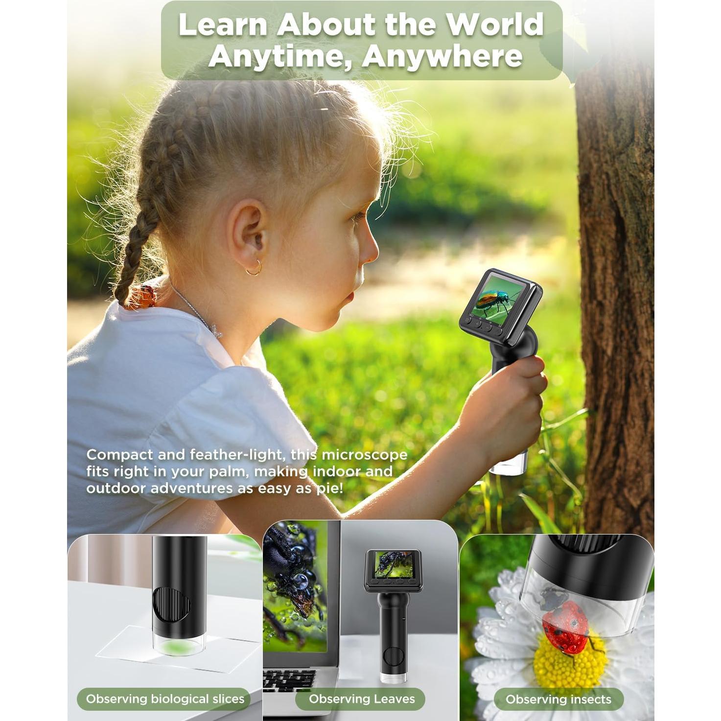 Microscopio Digital Portátil NUOTUN 800x HD con Pantalla 2"