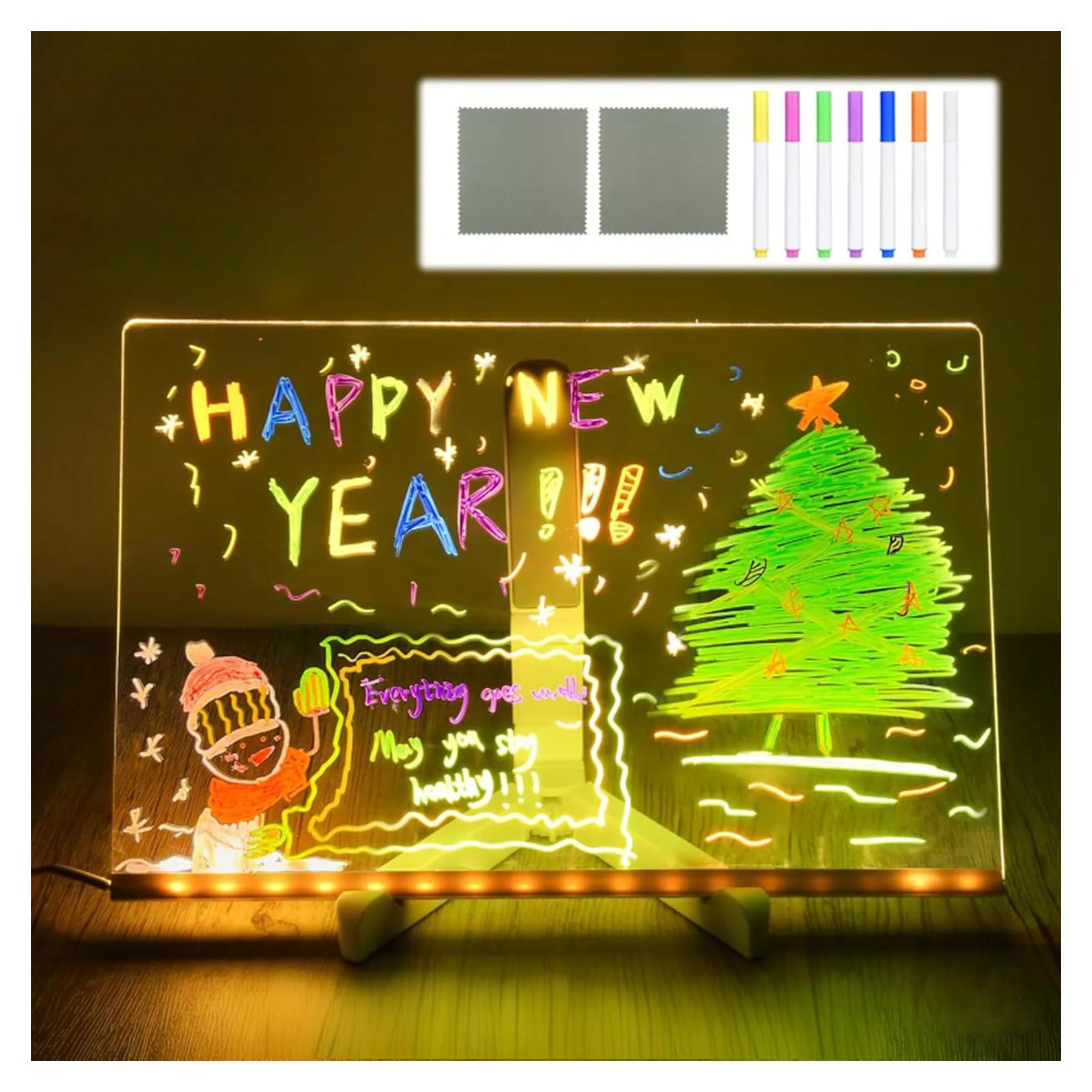 Tablero de Notas LED JBEIY 30x20 cm Acrílico Iluminado