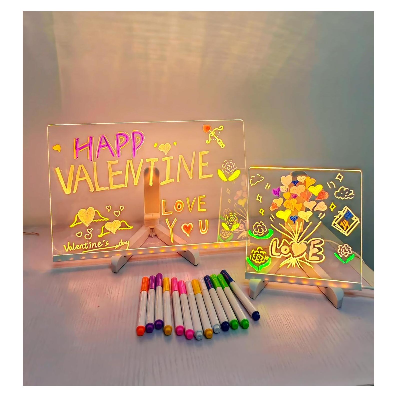 Set de 2 Tableros LED de Notas Acrílico CARETHYS 30x20 cm