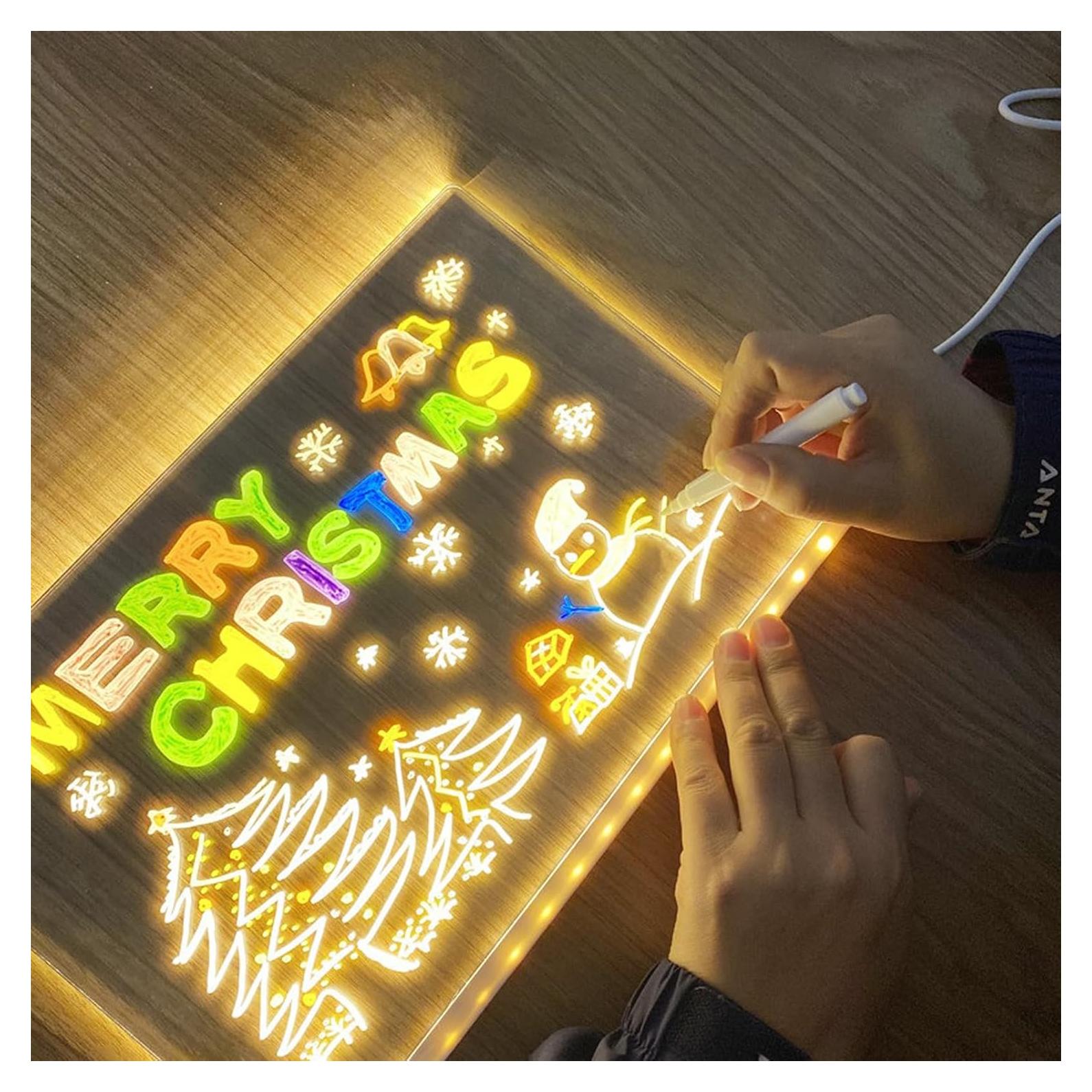 Tablero de Notas LED Acrílico Bhbuy-Action 30x20 cm Blanco