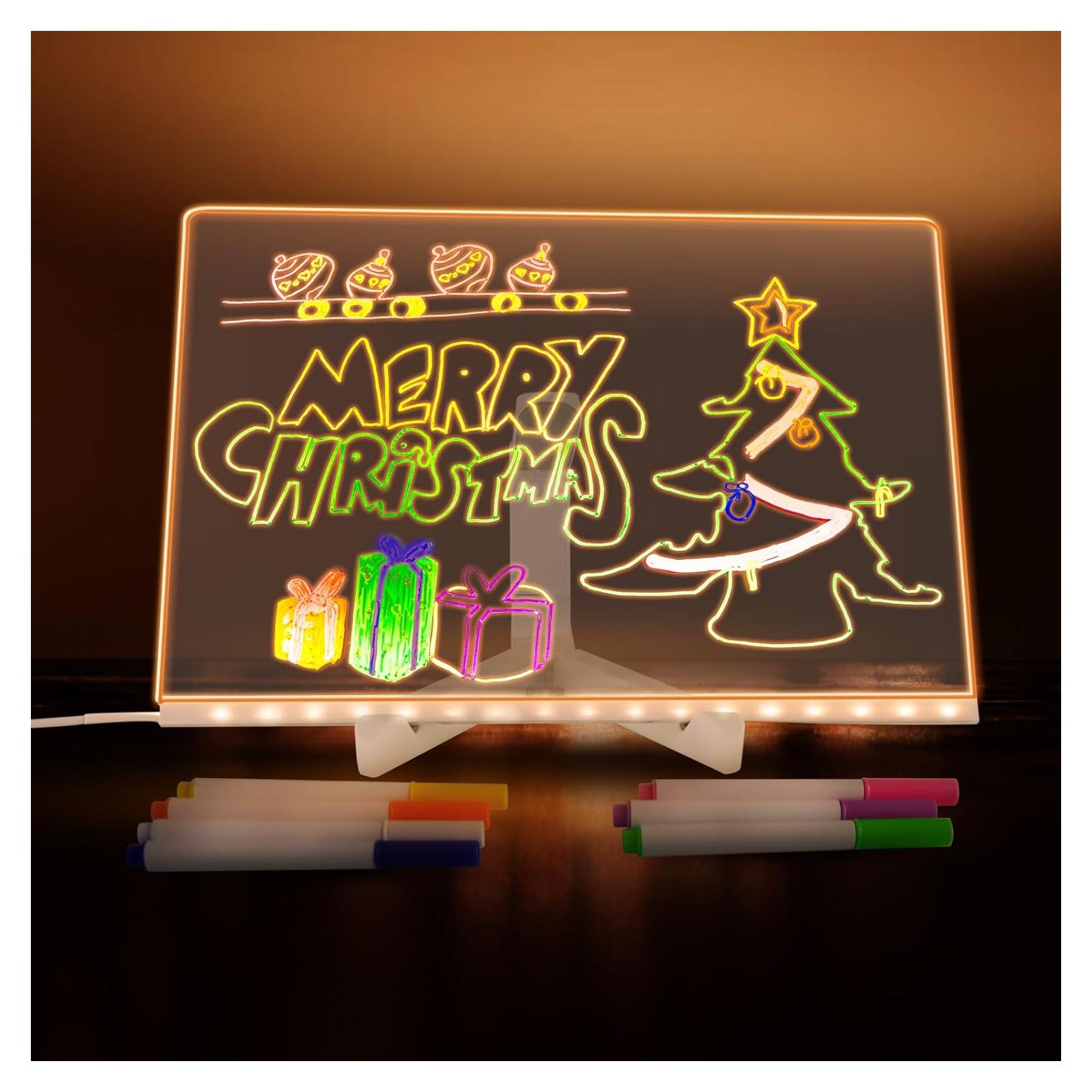 Tablero de Notas LED CSMGY 30x20 cm Acrílico Borrado en Seco