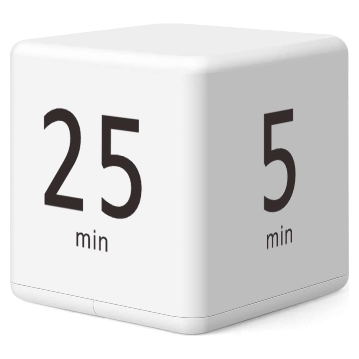 Temporizador Digital Cubo Genérico Blanco 15-25-5-45 Minutos