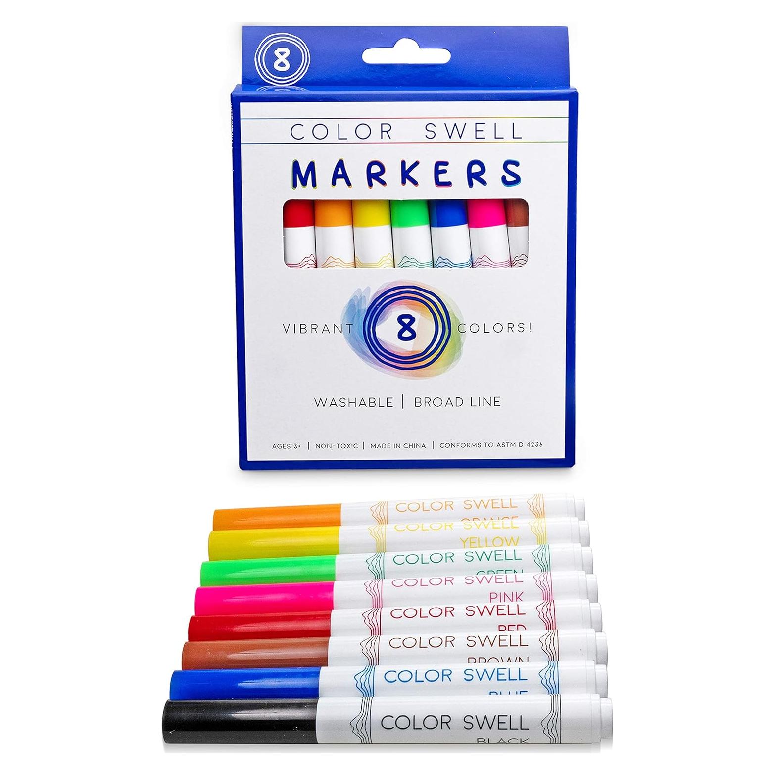 Marcadores Color Swell Paquete 8 Punta Ancha Lavables