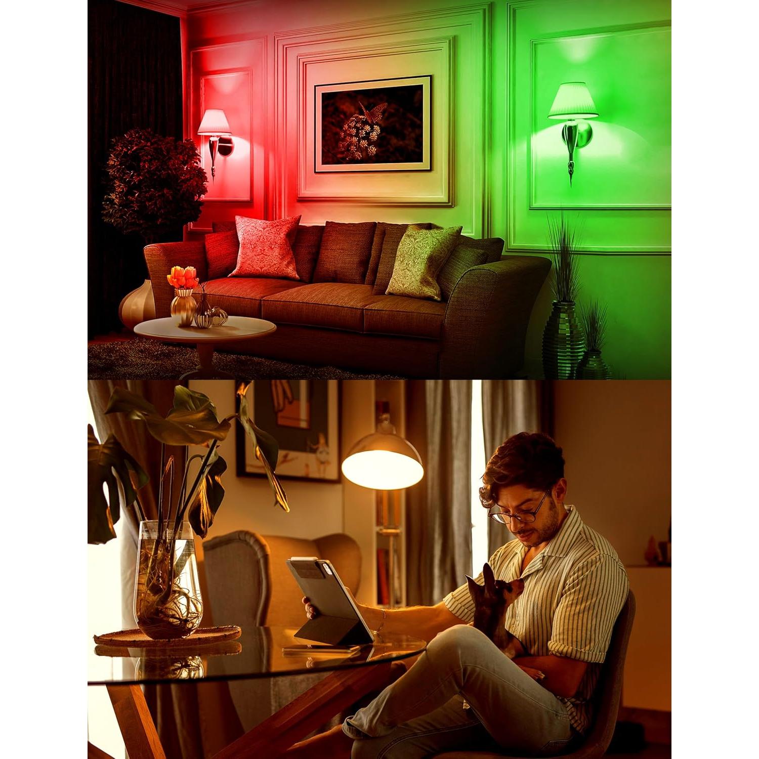 Bombillas Recargables Inalámbricas E26 Fulighture - 2 Pzs RGB + Blanco