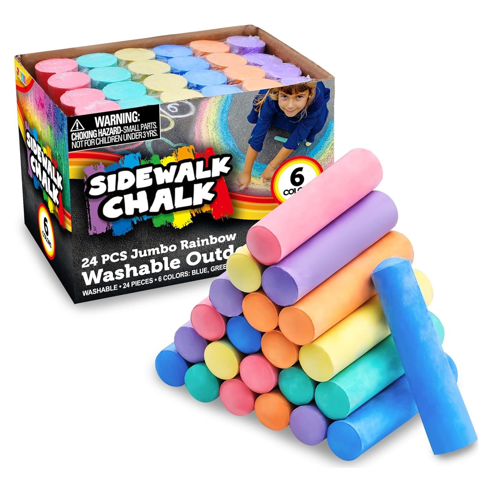 Juego de 24 tizas lavables Joyin para arte al aire libre